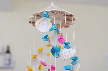 

Special Seashell Wind Chime Natural Handmade Outdoor Garden Hanging Decor Colorful Shell Wind Chime Ornament Random Color