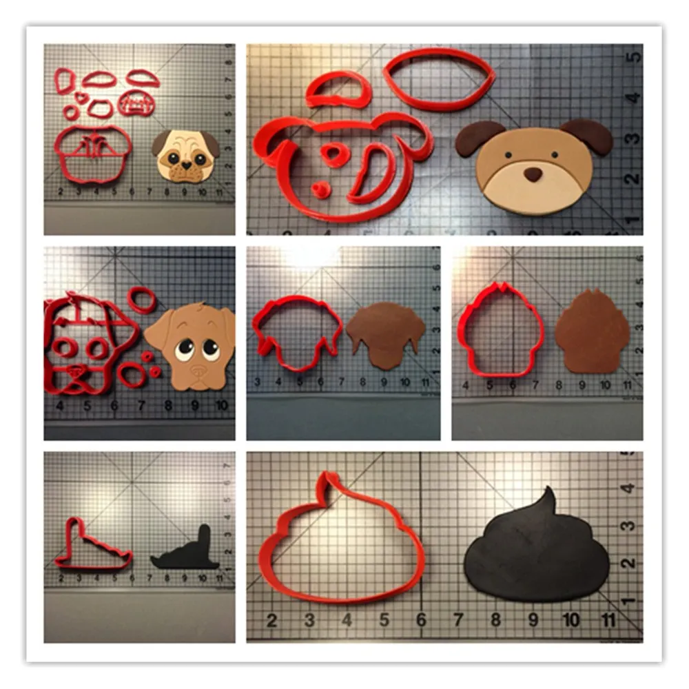 

Animal Dog Cookie Cutter Set Custom Made 3D Printed Fondant Cutter Cupcake Top For Cake Decorating Tools Baking Accessories