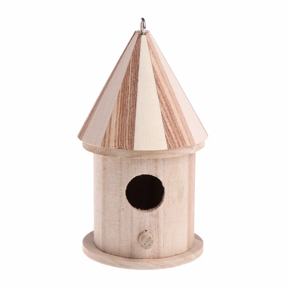 

1PC Wooden Bird Nesting Nest Box Bird Garden Cage House for Small Birds Blue Tit Wren Steepletop Cages New Arrivals C42