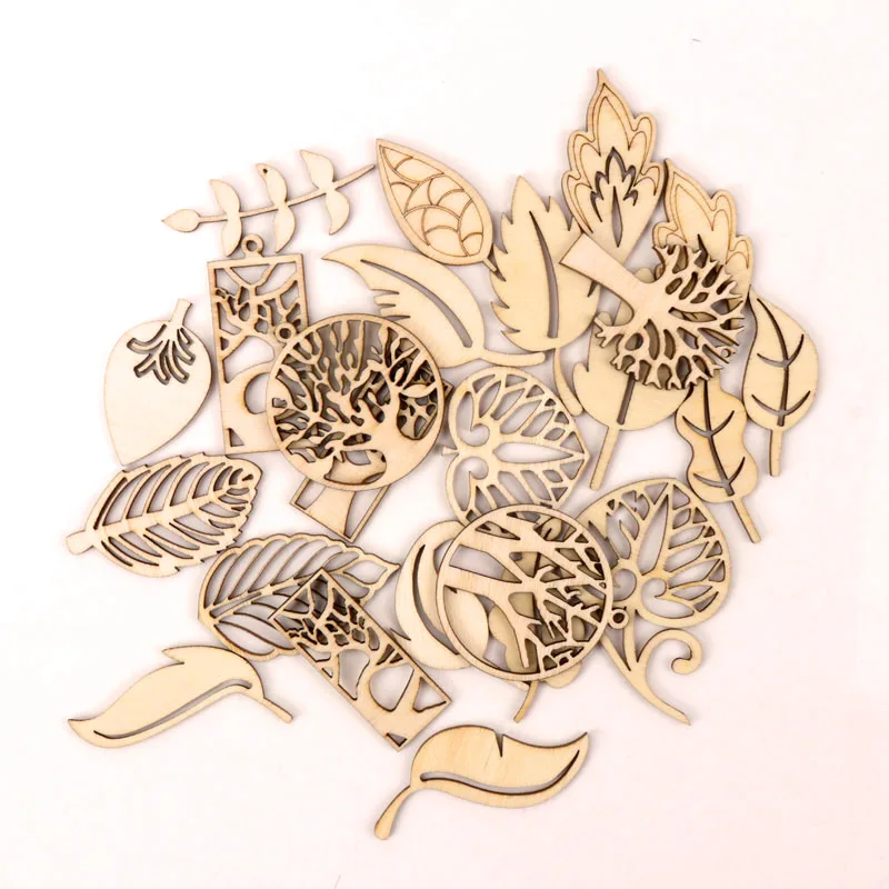 

Wooden Craft Hollow out tree Pattern Scrapbooking Craft For wood decoration Handmade Accessory Sewing Home 40-65mm 10pcs