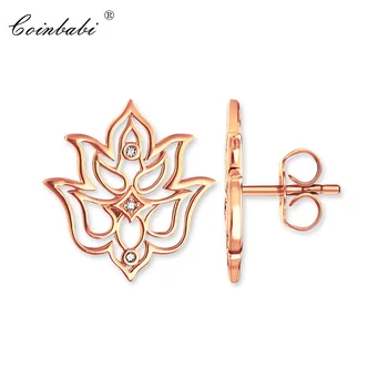 

Stud Earring Lotus Flower Vintage Gift For Women Ts High Quality Earring Thomas Rose Gold 925 Sterling Silver Fashion Jewelry