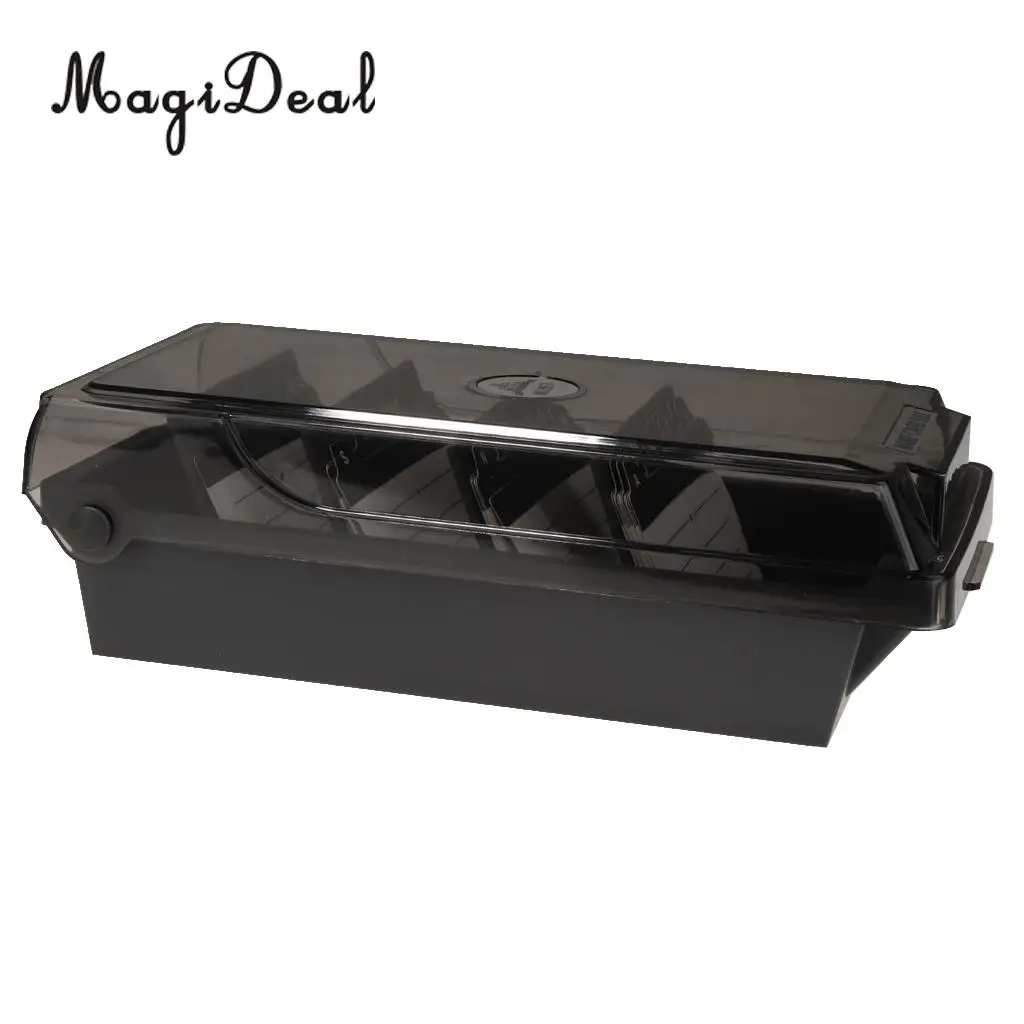 Large Capacity Business Card Holder Box Business Card File Card Storage Box Organizer Index Card Storage Box 4 Divider Board