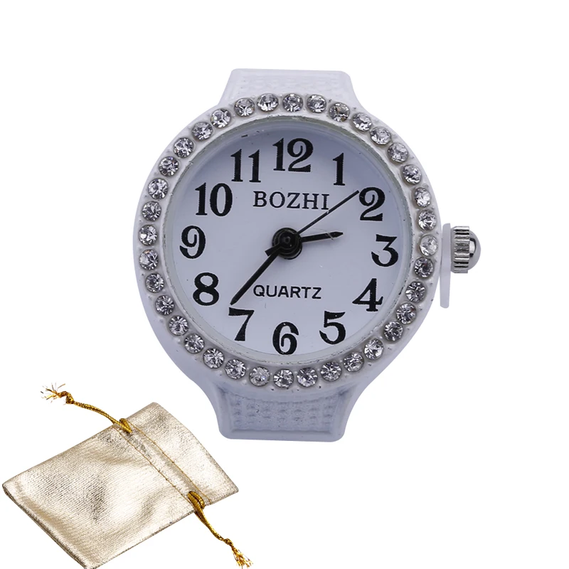 

TOPSTORE 1 PCS Free shipping 2016 Popular Creative Lady Steel Round Elastic Quartz Finger Ring Watches