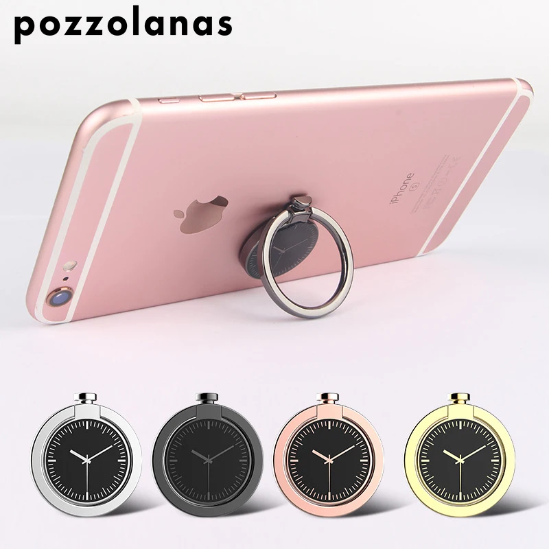 

Pozzolanas Fashion Ring Phone Holder Watch Design Free Rotation Applies To Magnetic Car Phone Holder For Iphone X XR For Xiaomi