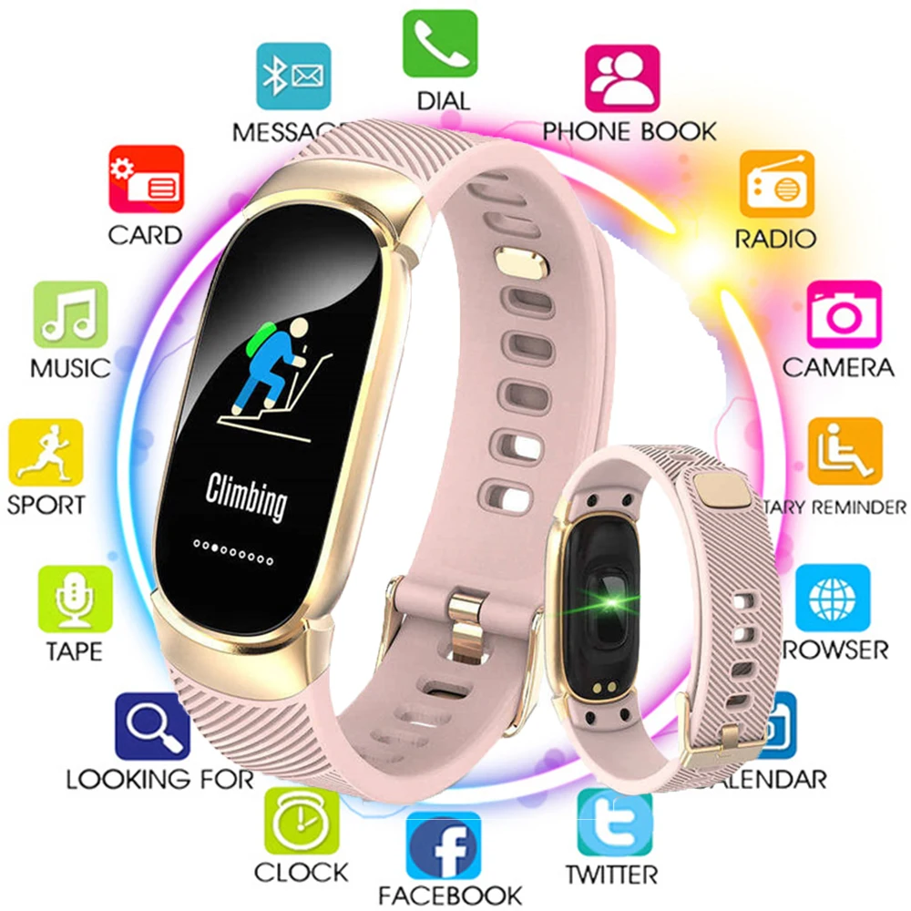 

New Smart Watch Women Heart Rate Monitor Men Fitness IP68 Waterproof Smart Bracelet Tracker Sport Smartwatch For Android IOS
