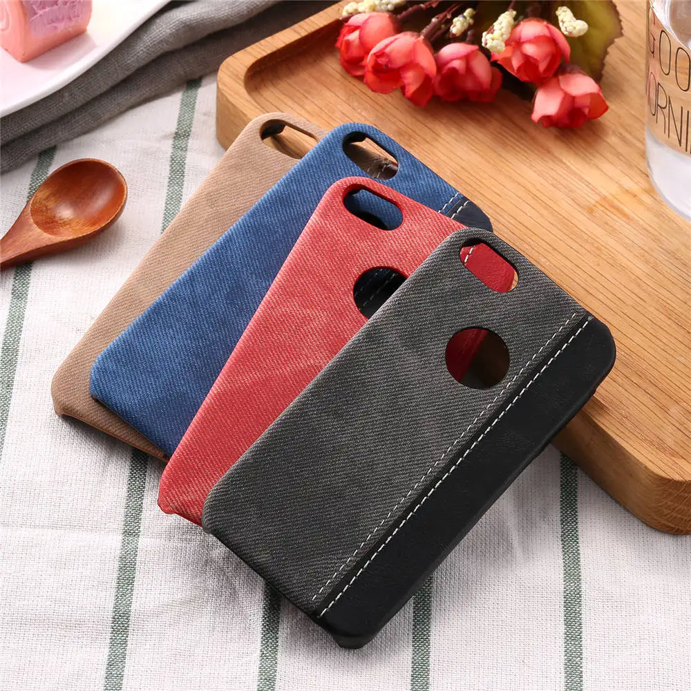 

Leather Case for iphone 7 6 6s Plus SE Funda Retro Jean Denim Cowboy Canvas Hard PC Cover For Samsung Galaxy S7 S6 edge Plus New