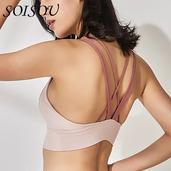 

SOISOU Bras For Women Sexy Breathable High Elasticity Brasier Mujer Quick Drying Slim Fit Push Up Workout Fitness Underwear