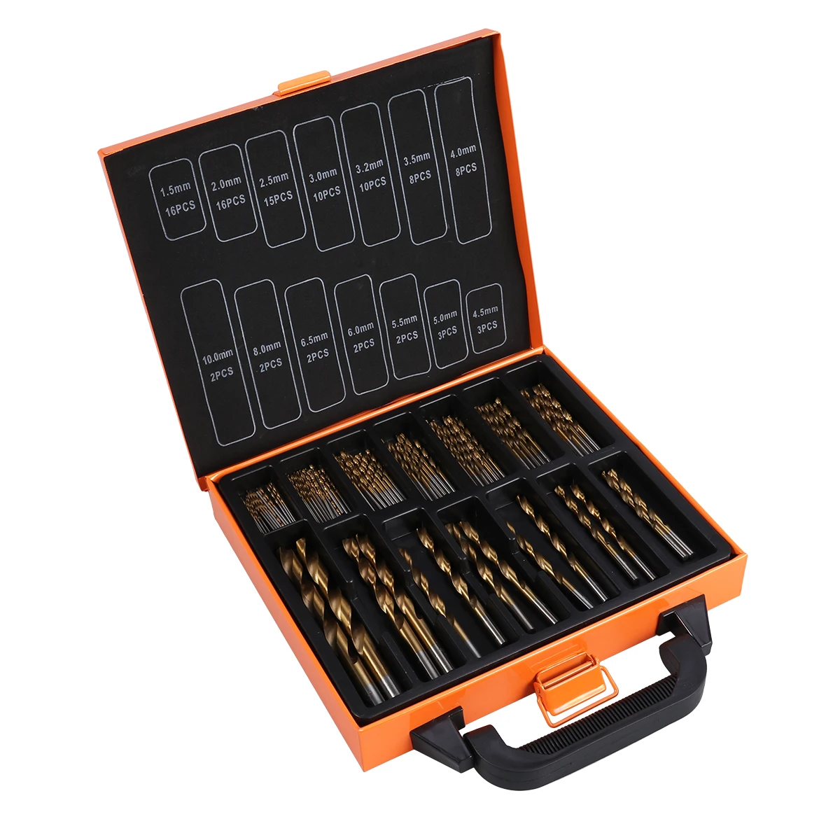 

99pcs Precision HSS Twist Drill Bit Set Titanium Coated High Speed Steel Drill Set for Metal Wood Plastic Aluminum Copper Steel