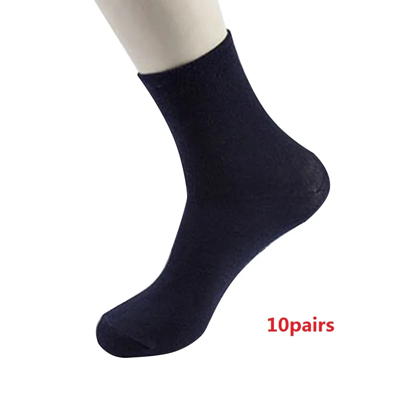 Мужские хлопковые носки новые стили 10 пар/лот черные деловые мужские носки дышащие осенне-зимние для мужчин - Цвет: dark blue