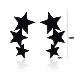 Yiustar Для женщин Star Нержавеющая сталь серьги черный пятиконечная звезда серьги стержня для Дамская мода свадебные серьги ювелирные изделия