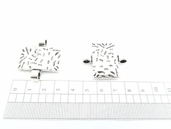 

10pcs rectangle 5mm round Leather Supplies Double Barrels 2 connectors separator Strand Antique Silver Jewelry Findings