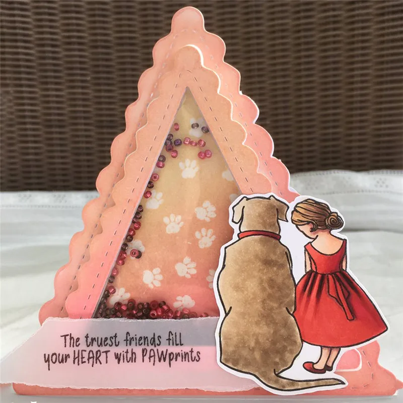

Naifumodo Metal Cutting Dies Embossing Stencil Cute Triangle Pattern Die Craft for DIY Cards Album Book Scrapbooking Decoration