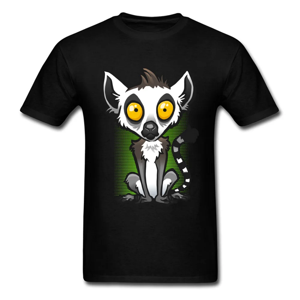

2018 New T-shirt Men Lemur Print T Shirts Slim Fit Summer Tshirt Mens Cartoon Tops Funny Student Tees Cotton Clothes Black Green