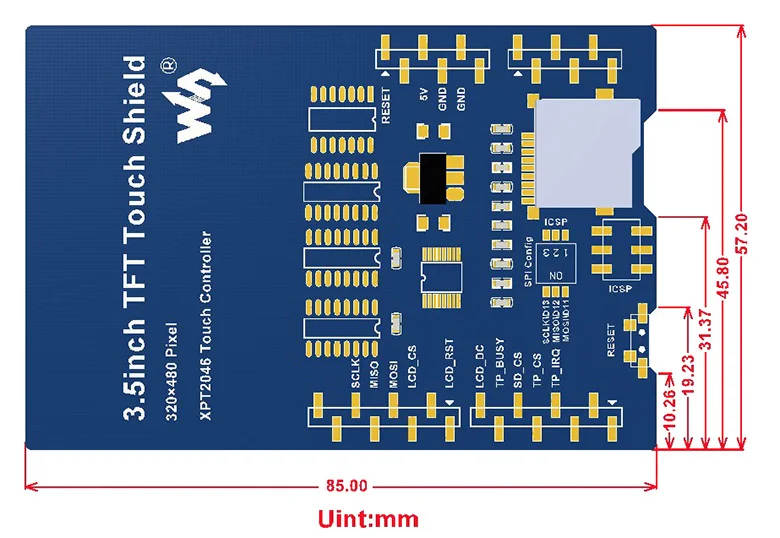 3.5inch-TFT-Touch-Shield-size