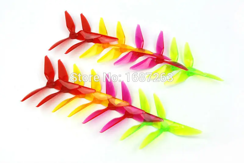 8 pairs 5051 Prop 3 Leaf Blade Tri blade Transparent Propeller for FPV Race Drone 200mm ZMR250 QAV180 Frame | Игрушки и хобби