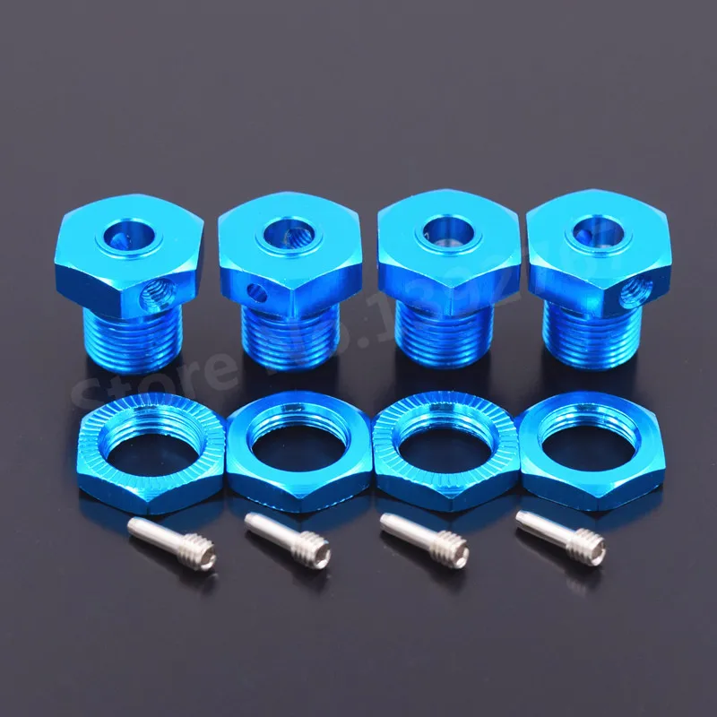 

4 Pieces RC Car Upgrade Aluminum Alloy Wheel Hex Hub 17mm Tire Adapter Wheel Nut 5mm For 1/10 Scale Models Hobby Traxxas E-Revo