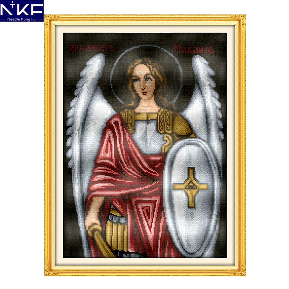 

NKF Religious Figure Cross Stitch Pattern DIY Handmade Craft Needlework Cross Stitch Set Embroidery Kit Stitching Home Decor