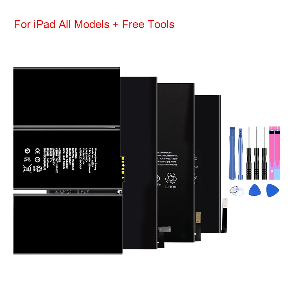 

Spare Battery For iPad 1 2 3 4 5 6 air 1 Air 2 A1474 A1475 A1485 A1547 A1566 A1567 A1315 A1219 A1337 A1395 A1396 A1397+Tools