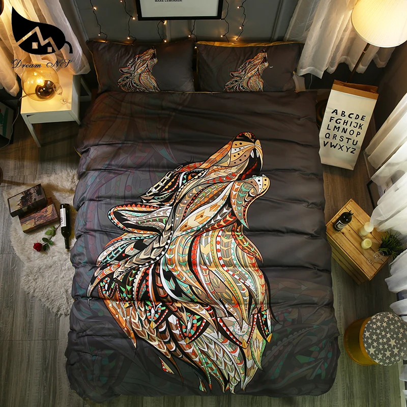 

Dream NS Animal Series Bedding Set Color Polyester Duvet Cover Lion Elephant Deer 3D Digital Printing Quilt Pillowcase Bed Set