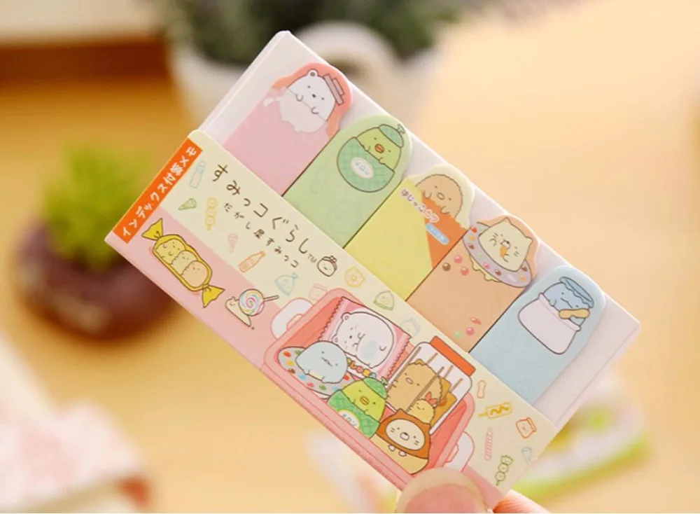 4 шт./лот милые Sumikko Gurashi стикеры милых животных блокнот палец пост канцелярские принадлежности Школьные принадлежности 7058