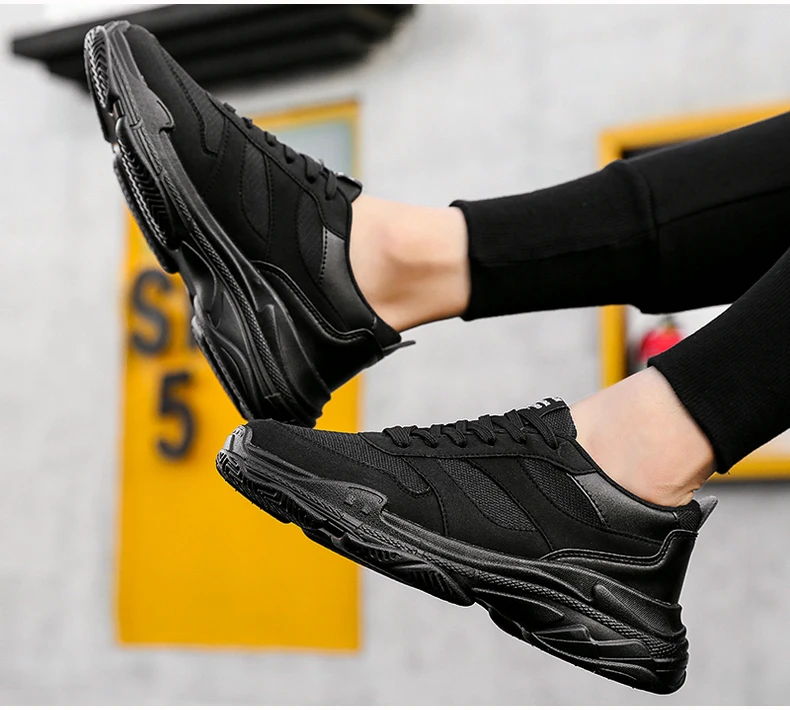 Men's Casual Shoes Chunky Sneakers' Platform Breathable Shoes Men Sneakers Classic White Trainers Sneakers With Platform Spring (10)