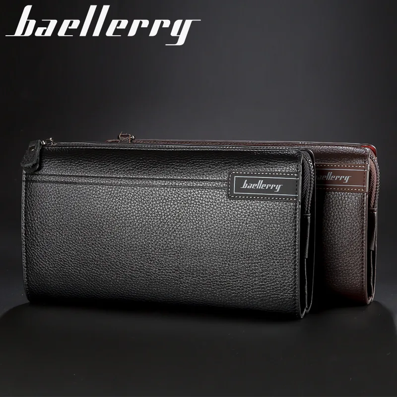 Мужской кошелек Baellerry вместительный из кожи высокого качества на молнии 22 3