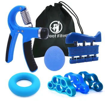 

Hand Grip Strengthener Workout Kit Adjustable Hand Gripper Ring Finger Exerciser Band for Rehabilitation and Stress Relief Ball