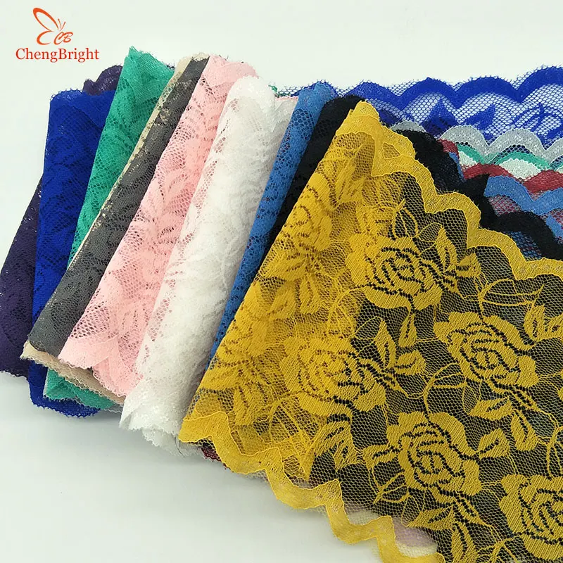 

ChengBright Wholesale 2yards High Quality Lace Fabric African Lace Fabric Rose Flower Pattern Lace Ribbon 15cm Width Diy