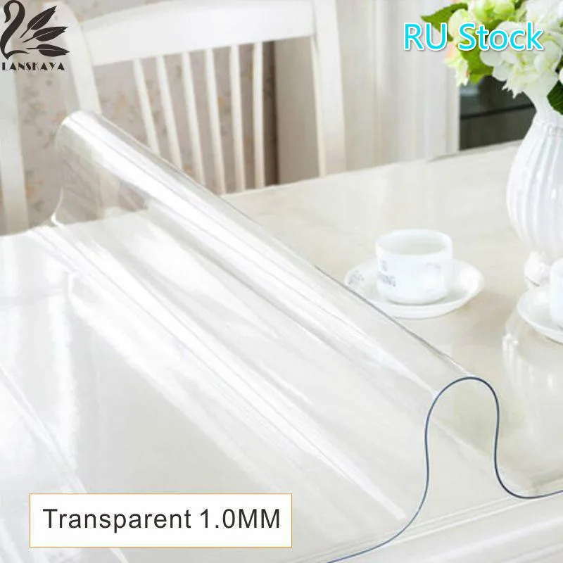 Lanskaya Ru Stock Modern Pvc Transparent Kitchen Table Cover Waterproof Oil Cloth Soft Glass Tablecloth 1.0 Mm Ship By Roll Lanskaya Ru Stock Modern Pvc Transparent Kitchen Table Cover Waterproof Oil Cloth Soft Glass Tablecloth 1.0 Mm Ship By Roll