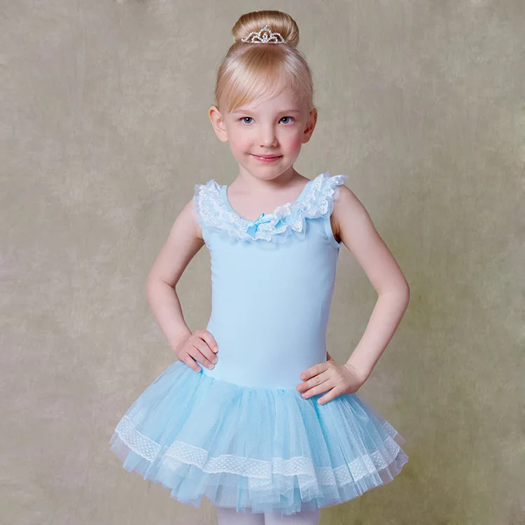 100 130cm Pink Blue Girl Tutu Dresses Princess Kid Ballet Practice
