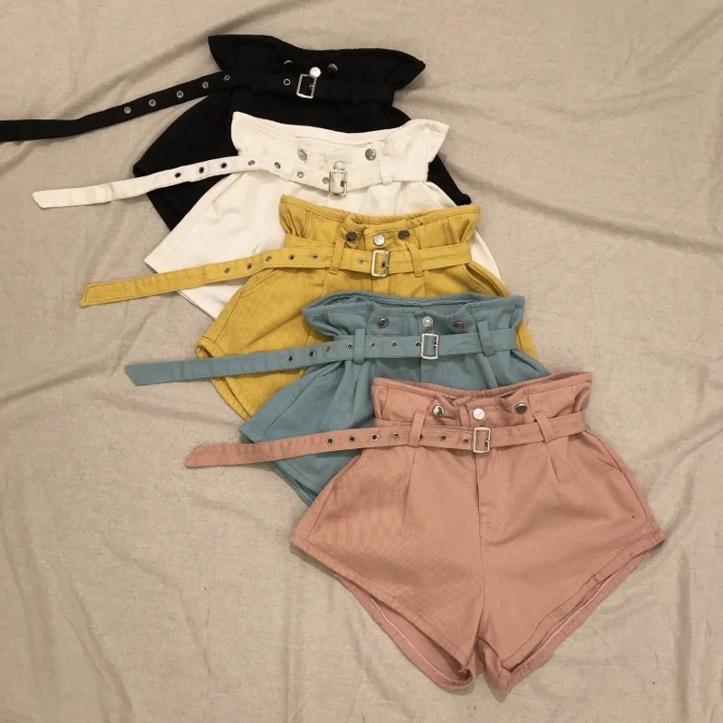 

High Waist Lace Flower Wide Leg Pants Summer 2019 New Loose Thin Denim Shorts Women Wild Fashion Hot Pants Women Jeans MH426