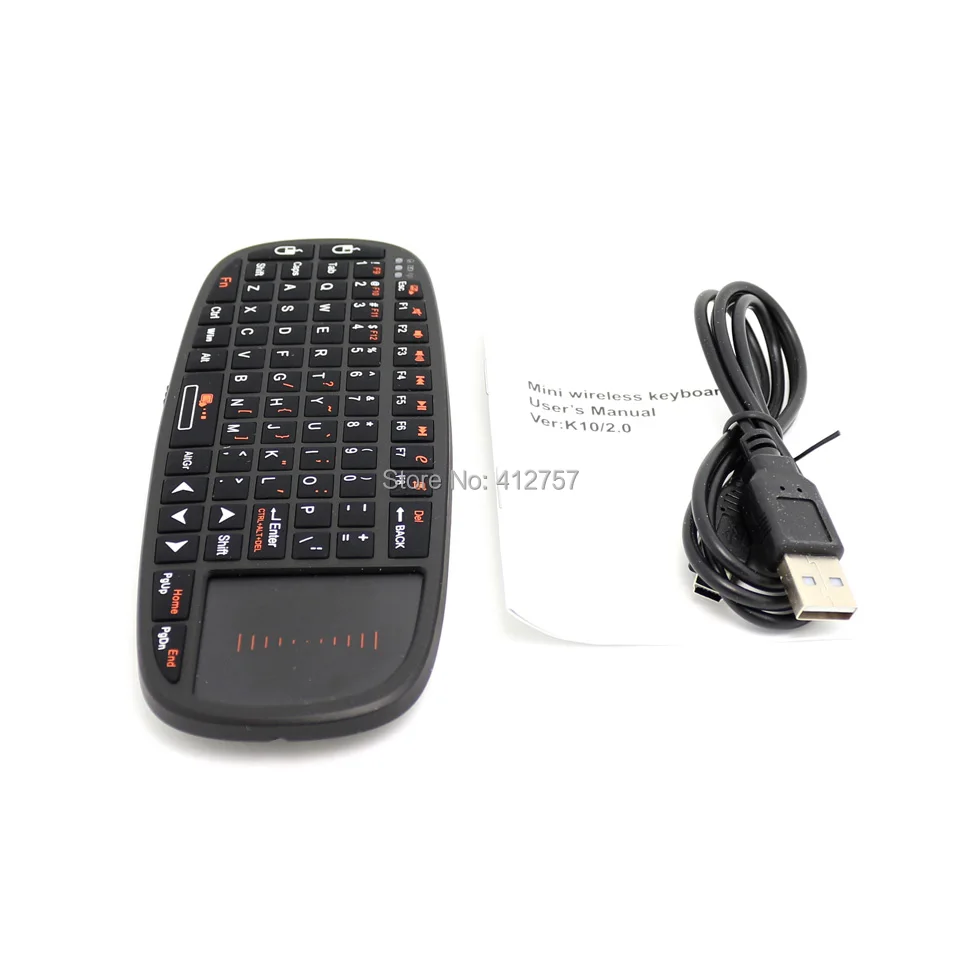 Rii i10 2,4 ГГц Мини Беспроводная клавиатура Air mouse с тачпадом для Andorid tv Box/Mini PC/ноутбук/Проекторы