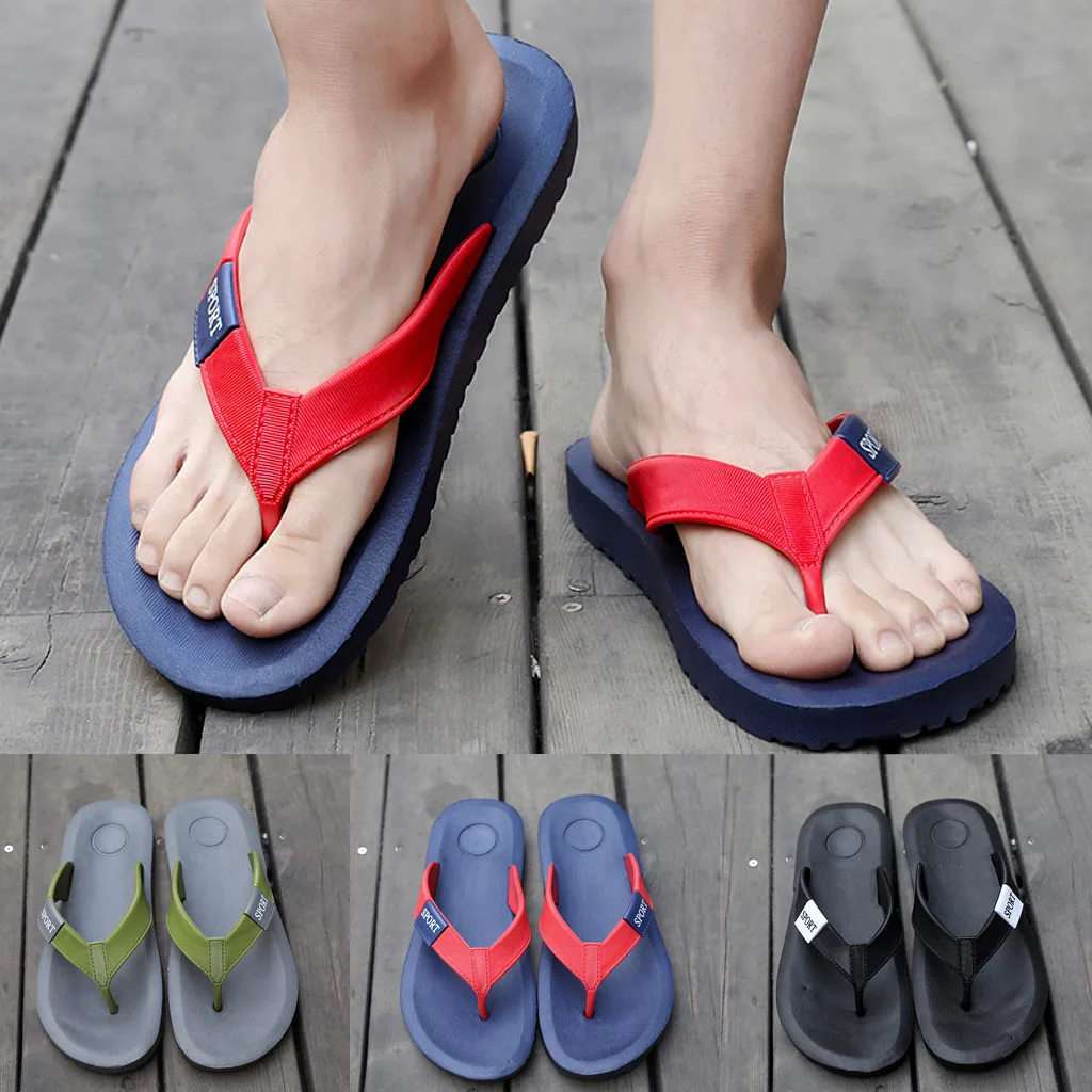 

Slippers Men's Casual Plastic Summer Flip Flops Beach Sandals Mens Casual Flats Shoes Light Weight Slippers