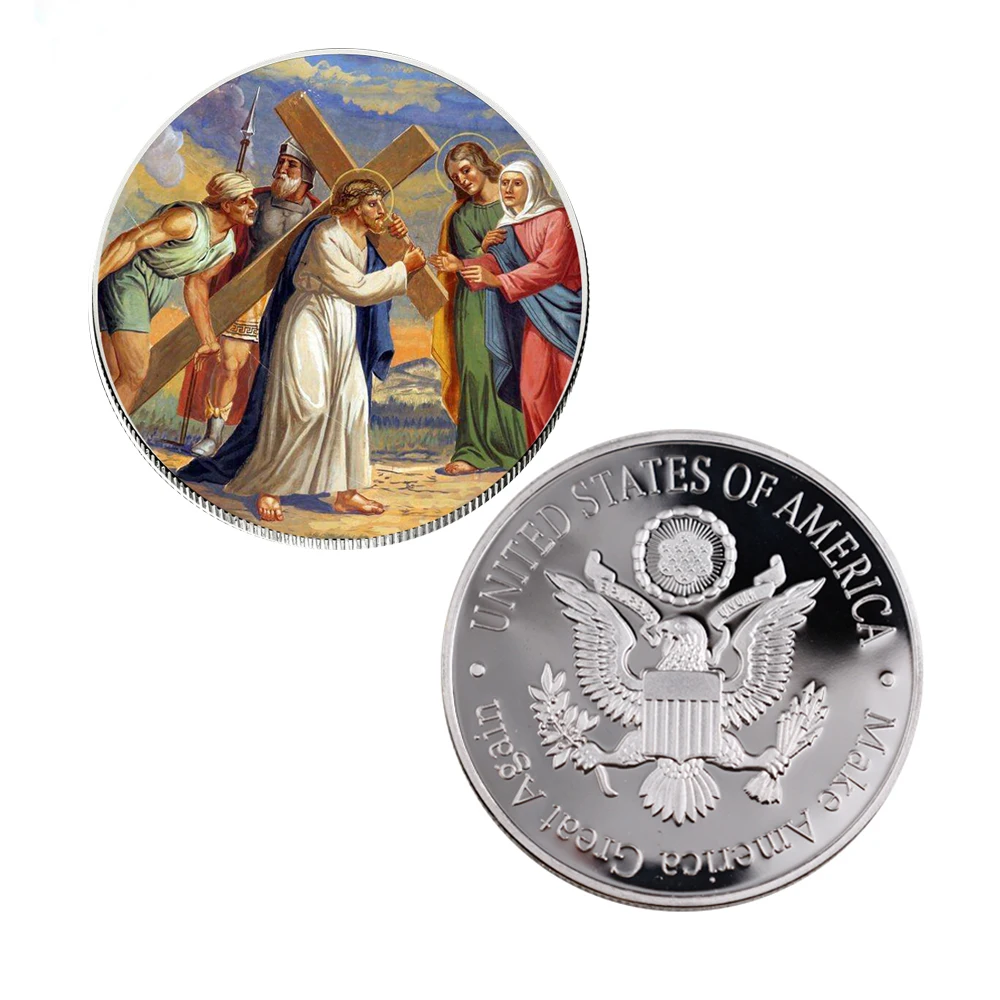 8 шт./компл. 999,9 посеребренные Иисуса Серебряная монета домашние декоративные христианской памятная монета