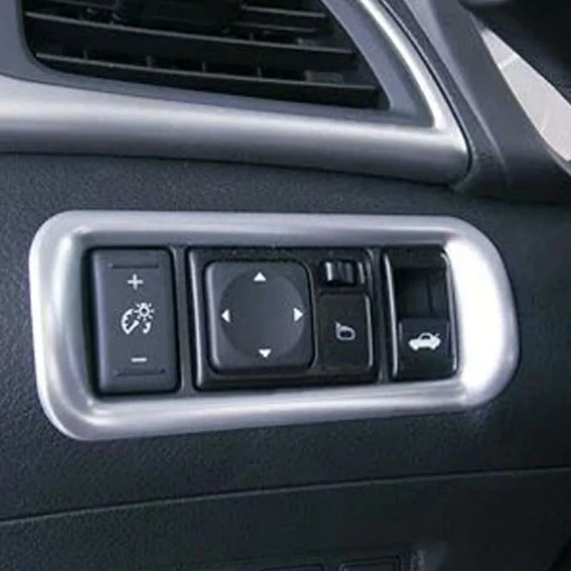 For Tiida 2016 Chrome Front Fog Head Light Lamp Adjust Switch Button Control Cover Trim Garnish Molding Frame | Автомобили и