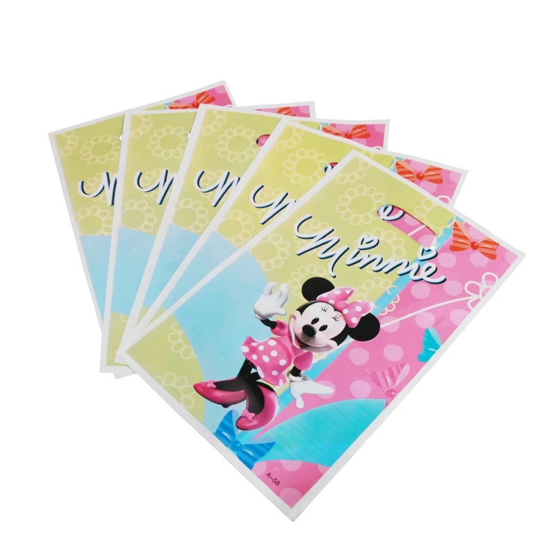 40 шт./лот/партия Kawaii Minnie Подарочная сумка для детского дня рождения пластиковая