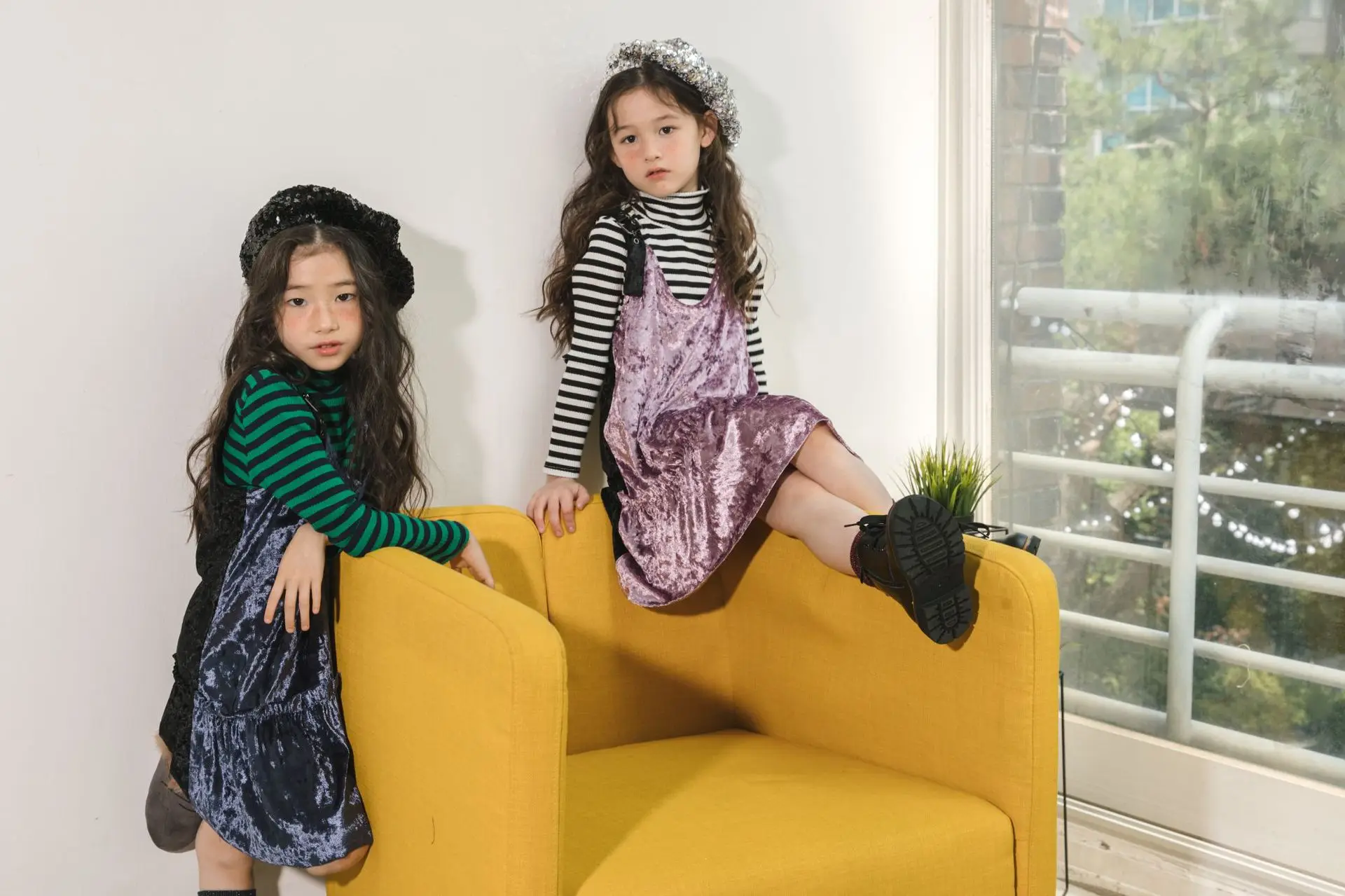 

Toddler Girl Clothes Sets Fashion Color Matching Strap Dress Turtleneck Long Sleeve Shirts 2pcs 4-9 Y Big Girls Clothing 2019