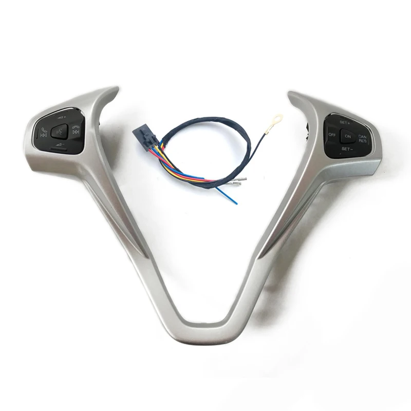 

1 set blue led cruise control button kit steering wheel modified frame cruise volume control switch & cable for ford fiesta