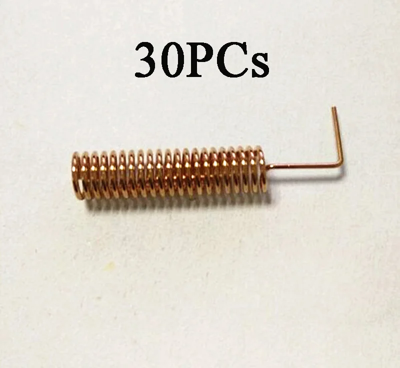 

30PCs 29mm 2dBi-3dBi 433MHZ Copper Spring Antenna Spiral Coil Winding Antenna 433 Module Built-in PCB Soldering Antenna