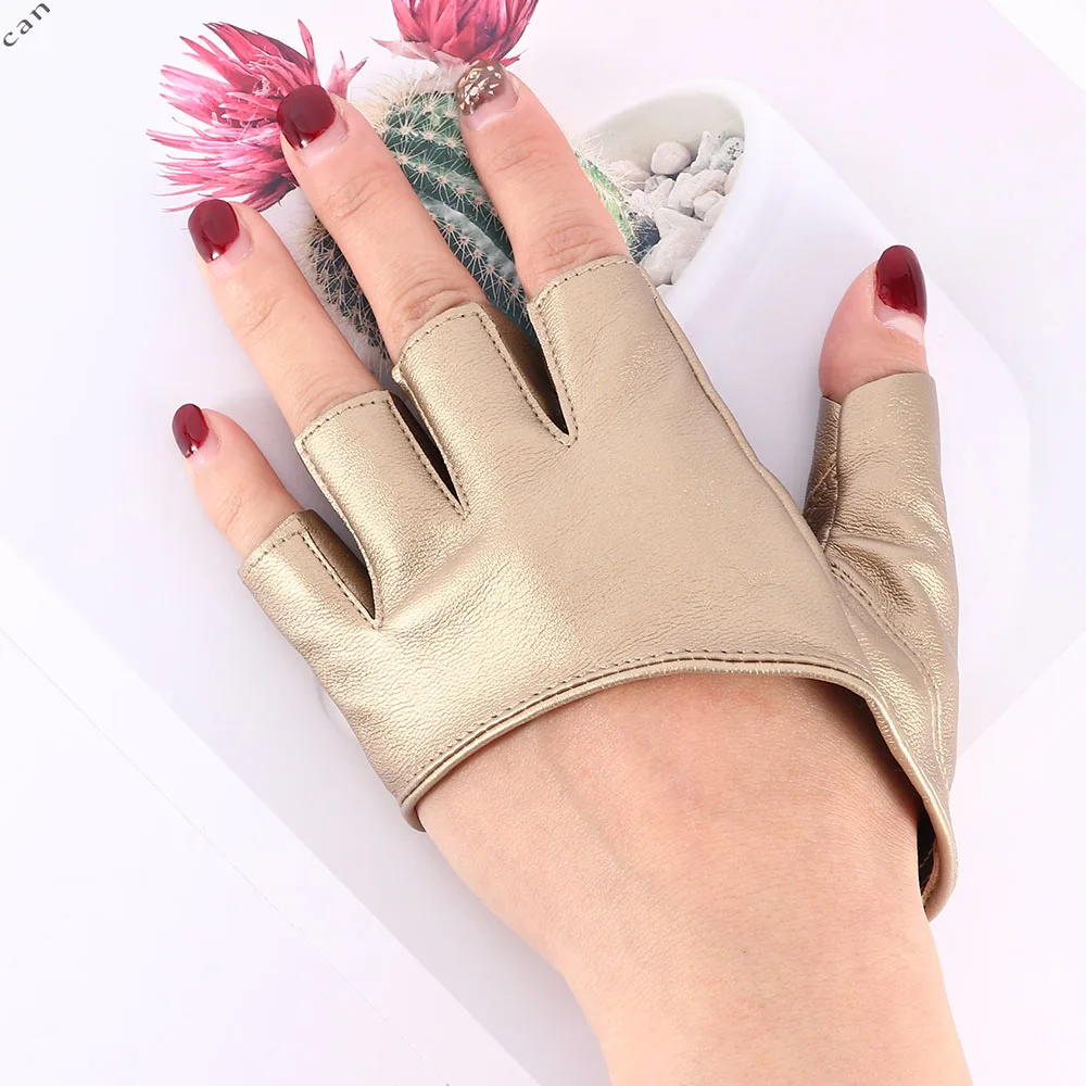 Модные перчатки из искусственной кожи с открытыми пальцами, женские перчатки без пальцев для шоу и вождения, стильные модные аксессуары для одежды, 6 цветов
