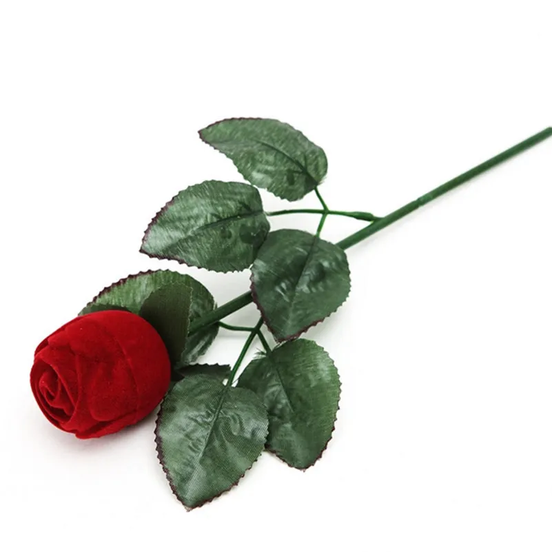 Горячая красная Роза кольцо коробка персонализированные бархат Свадьба оригинальность Подарочная коробка Мода на День Валентина, обручальное коробка упаковка для украшений коробка