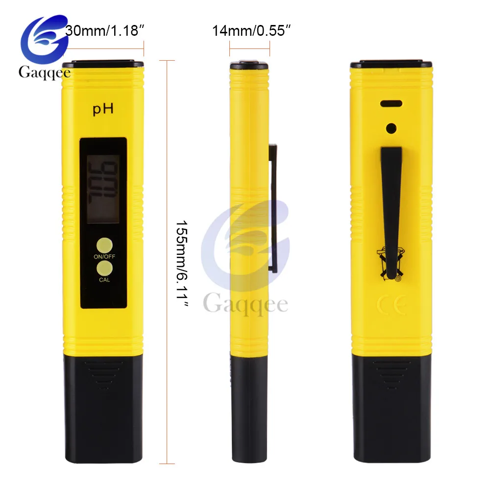 Portable Digital PH Meter 0.00-14.0 PH Tester TDS&EC Meter Thermometer 0-9999us/cm 0-9999ppm 0.1-80.0degree 3 in 1 Water Monitor