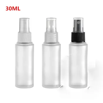

(12pcs/lot)30ml empty round frosted spray bottle,1oz refillable cosmetic glass containers with Glass spray pump