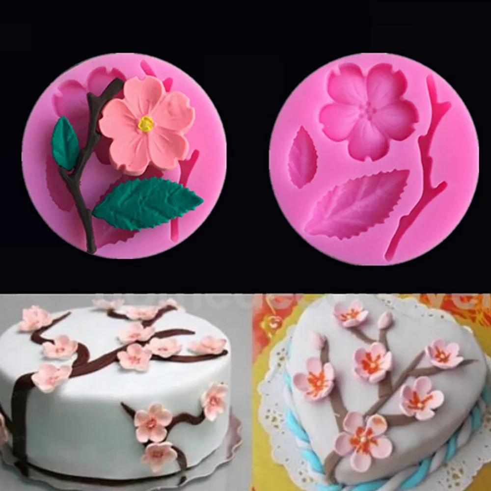 

Candy Mould 1PC Peach Blossom Shape Fondant Molds Cake Decorating Tools Chocolate Mold Soap Cake Stencils Kitchen DIY Tools M4