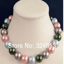 Новое 12 мм многоцветное жемчужное ожерелье с жемчугом#2190
