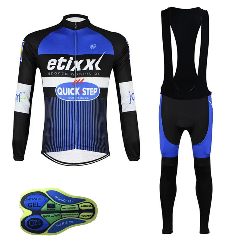 2019 خطوة سريعة الرجال برو فريق طويلة الأكمام الدراجات الفانيلة مجموعة روبا Ciclismo Uniformes MTB دراجة الملابس السراويل دعوى 16D هلام سادة