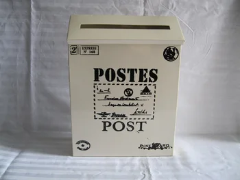 

Mailbox fashion tin Newspaper boxes mail box post box White Color