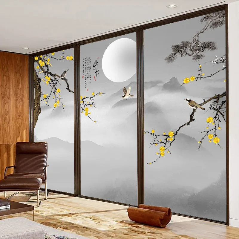 

Support Custom Size Static Self-adhesive Window Film Decorative Privacy Frosted Glass Stickers Foil Decals Tea Room Bedroom KK72