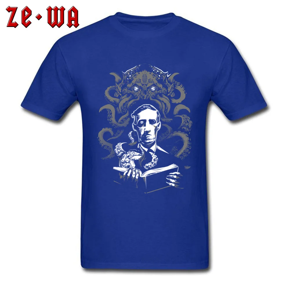 100% Cotton Man Short Sleeve Love Cthulhu Tshirts Design T Shirt New Coming Unique Crew Neck Tee Shirts Top Quality Love Cthulhu blue