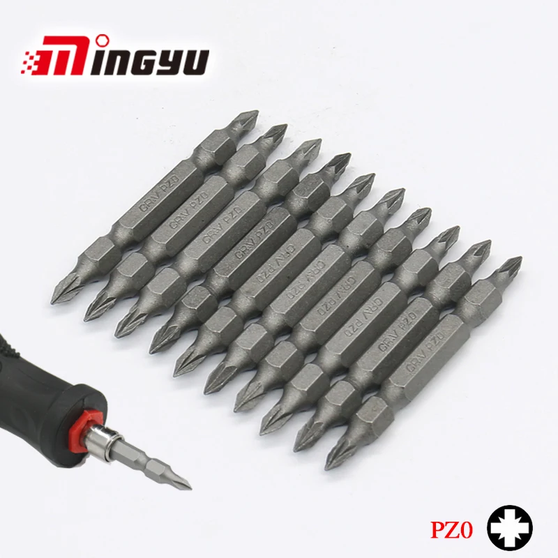10pcs 65mm PZ0 Steel Cross Head Group Drill Screwdrivers Set Bits Screw Driver Phillips
